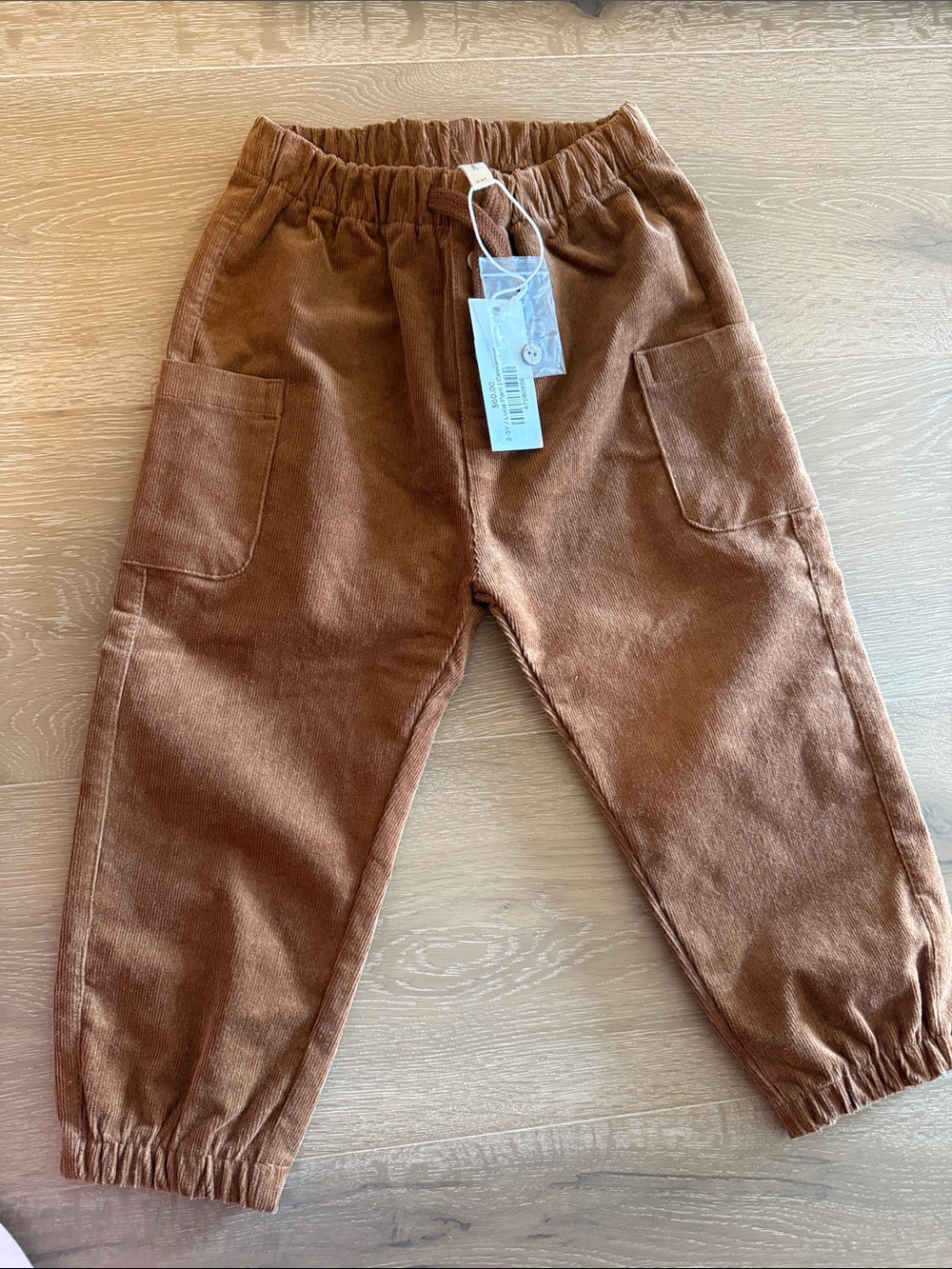 Quincy Mae Kids Elastic-Waist Cargo Pocket Pants - Brown 2-3T